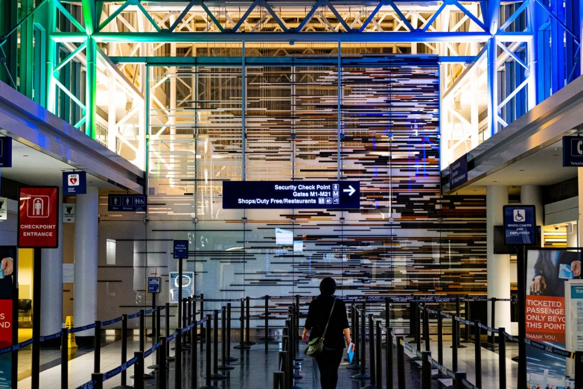 Airport terminal security checkpoint